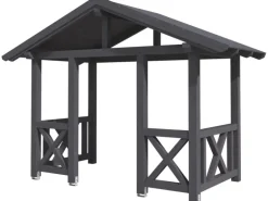 Skan Holz Haustür-Vordach Stralsund 7 Schiefergrau lasiert 360 cm x 187 cm