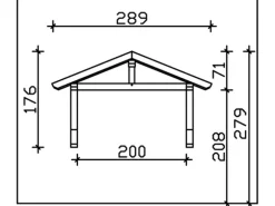 Skan Holz Haustür-Vordach Stralsund 1 Schiefergrau lasiert 289 cm x 116 cm