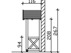 Skan Holz Haustür-Vordach Siegen 4 Weiß lasiert 247 cm x 116 cm