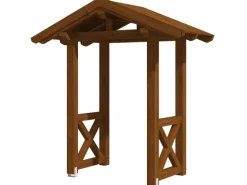 Skan Holz Haustür-Vordach Siegen 4 Nussbaum lasiert 247 cm x 116 cm