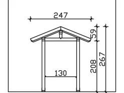 Skan Holz Haustür-Vordach Siegen 4 Nussbaum lasiert 247 cm x 116 cm