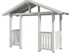 Skan Holz Haustür-Vordach Stralsund 6 Weiß lasiert 360 cm x 139 cm