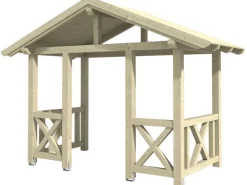 Skan Holz Haustür-Vordach Stralsund 7 Natur 360 cm x 187 cm