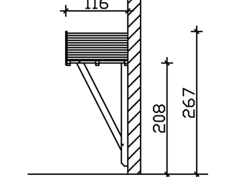 Skan Holz Haustür-Vordach Siegen 2 Eiche hell lasiert 247 cm x 116 cm
