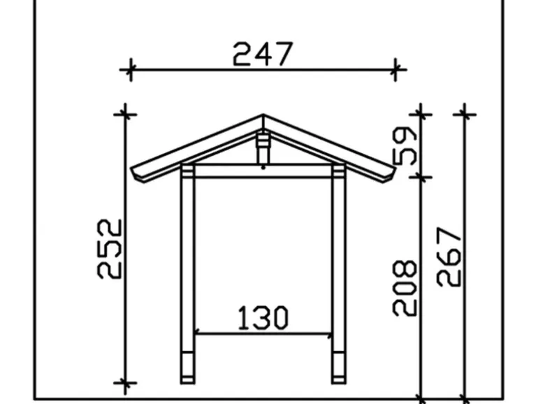 Skan Holz Haustür-Vordach Siegen 2 Eiche hell lasiert 247 cm x 116 cm