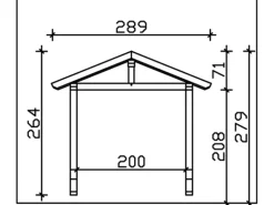 Skan Holz Haustür-Vordach Stralsund 2 Nussbaum lasiert 289 cm x 116 cm