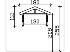 Skan Holz Haustür-Vordach Stettin 1 Eiche hell lasiert 180 cm x 80 cm