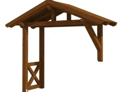 Skan Holz Haustür-Vordach Stralsund 3 Nussbaum lasiert 289 cm x 116 cm