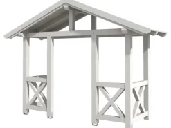 Skan Holz Haustür-Vordach Stralsund 5 Weiß lasiert 360 cm x 139 cm