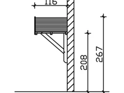 Skan Holz Haustür-Vordach Siegen 1 Eiche hell lasiert 247 cm x 116 cm