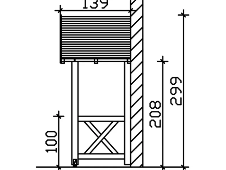 Skan Holz Haustür-Vordach Stralsund 5 Schiefergrau lasiert 360 cm x 139 cm