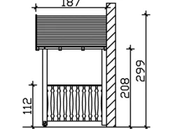 Skan Holz Haustür-Vordach Stralsund 8 Natur 360 cm x 187 cm
