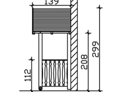 Skan Holz Haustür-Vordach Stralsund 6 Natur 360 cm x 139 cm