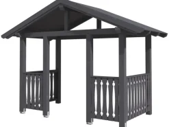 Skan Holz Haustür-Vordach Stralsund 8 Schiefergrau lasiert 360 cm x 187 cm