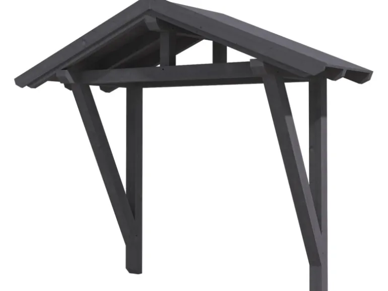 Skan Holz Haustür-Vordach Stralsund 2 Schiefergrau lasiert 289 cm x 116 cm