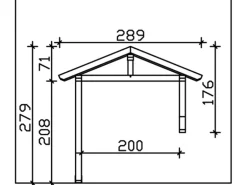 Skan Holz Haustür-Vordach Stralsund 3 Schiefergrau lasiert 289 cm x 116 cm