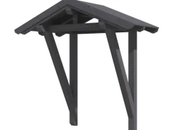 Skan Holz Haustür-Vordach Siegen 2 Schiefergrau lasiert 247 cm x 116 cm