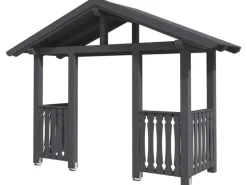 Skan Holz Haustür-Vordach Stralsund 6 Schiefergrau lasiert 360 cm x 139 cm