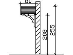 Skan Holz Haustür-Vordach Stettin 1 Weiß lasiert 180 cm x 80 cm