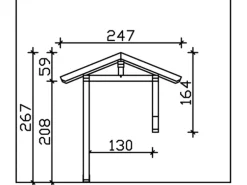 Skan Holz Haustür-Vordach Siegen 3 Eiche hell lasiert 247 cm x 116 cm