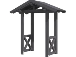 Skan Holz Haustür-Vordach Siegen 4 Schiefergrau lasiert 247 cm x 116 cm