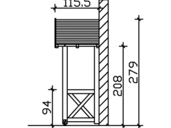 Skan Holz Haustür-Vordach Stralsund 4 Eiche hell lasiert 289 cm x 116 cm