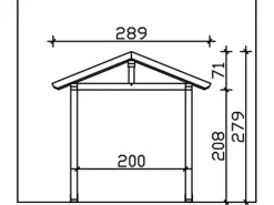 Skan Holz Haustür-Vordach Stralsund 4 Eiche hell lasiert 289 cm x 116 cm
