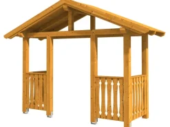 Skan Holz Haustür-Vordach Stralsund 6 Eiche hell lasiert 360 cm x 139 cm