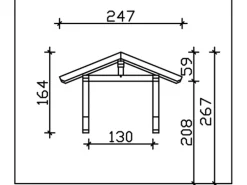 Skan Holz Haustür-Vordach Siegen 1 Natur 247 cm x 116 cm
