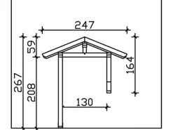 Skan Holz Haustür-Vordach Siegen 3 Weiß lasiert 247 cm x 116 cm