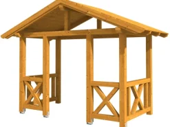 Skan Holz Haustür-Vordach Stralsund 7 Eiche hell lasiert 360 cm x 187 cm