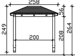 Skan Holz Haustür-Vordach Wismar 2 Eiche hell lasiert 258 cm x 126 cm
