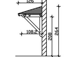 Skan Holz Haustür-Vordach Wesel 1 Nussbaum lasiert 188 cm x 126 cm