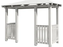 Skan Holz Haustür-Vordach Wismar 6 Weiß lasiert 351 cm x 134 cm