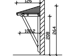 Skan Holz Haustür-Vordach Wesel 2 Eiche hell lasiert 188 cm x 126 cm