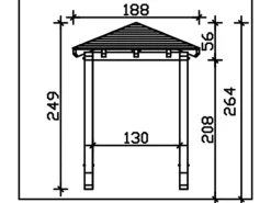 Skan Holz Haustür-Vordach Wesel 2 Eiche hell lasiert 188 cm x 126 cm