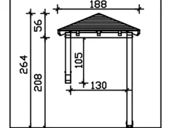 Skan Holz Haustür-Vordach Wesel 3 Nussbaum lasiert 188 cm x 126 cm