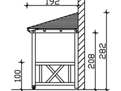 Skan Holz Haustür-Vordach Wismar 7 Weiß lasiert 357 cm x 192 cm