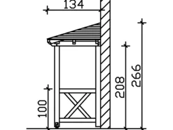 Skan Holz Haustür-Vordach Wismar 5 Schiefergrau lasiert 351 cm x 134 cm
