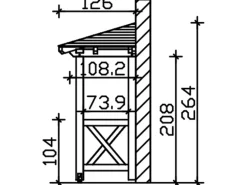Skan Holz Haustür-Vordach Wismar 4 Weiß lasiert 258 cm x 126 cm