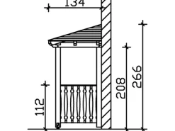 Skan Holz Haustür-Vordach Wismar 6 Nussbaum lasiert 351 cm x 134 cm