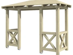 Skan Holz Haustür-Vordach Wismar 5 Natur 351 cm x 134 cm