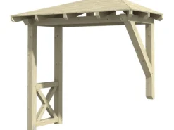 Skan Holz Haustür-Vordach Wismar 3 Natur 258 cm x 126 cm