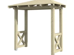 Skan Holz Haustür-Vordach Wismar 4 Natur 258 cm x 126 cm