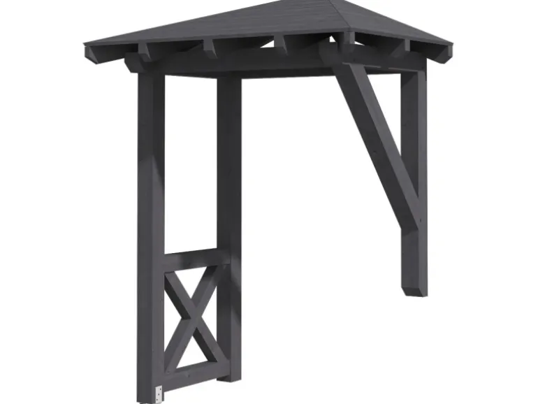 Skan Holz Haustür-Vordach Wesel 3 Schiefergrau lasiert 188 cm x 126 cm