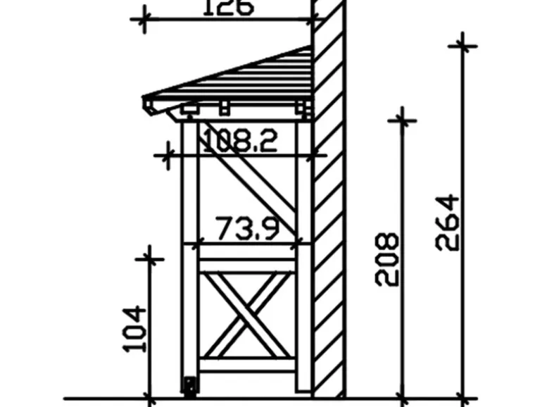 Skan Holz Haustür-Vordach Wesel 3 Schiefergrau lasiert 188 cm x 126 cm
