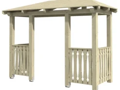 Skan Holz Haustür-Vordach Wismar 6 Natur 351 cm x 134 cm