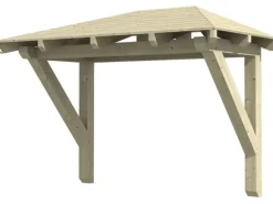 Skan Holz Haustür-Vordach Wismar 1 Natur 258 cm x 126 cm