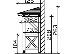 Skan Holz Haustür-Vordach Wismar 3 Eiche hell lasiert 258 cm x 126 cm