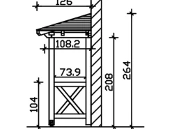 Skan Holz Haustür-Vordach Wesel 4 Nussbaum lasiert 188 cm x 126 cm